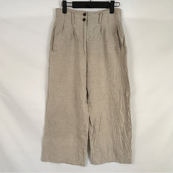 Ann Taylor Pants - Wide Leg Cropped High Waisted Linen Pant